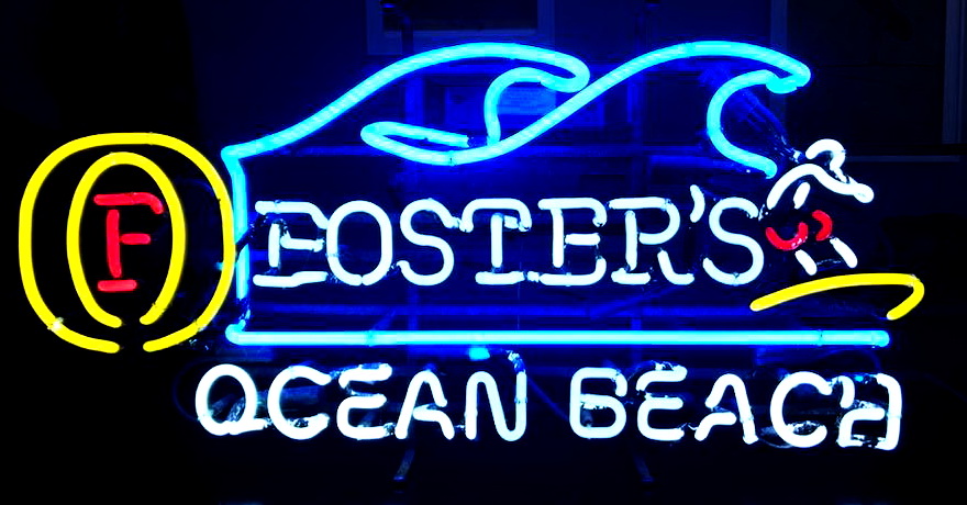 Fosters Ocean Beach Neon Sign